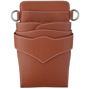 Youngman Professional Barber Shears Holster Scissors Holder Pouch Hair Dressres Pouch (Brwon)