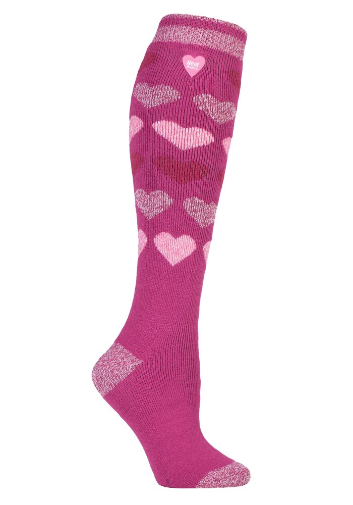 HEAT HOLDERS Lite - Ladies Thin Extra Long Knee High 1.6 TOG Patterned Winter Warm Thermal Socks (4-8 UK, Shaw)