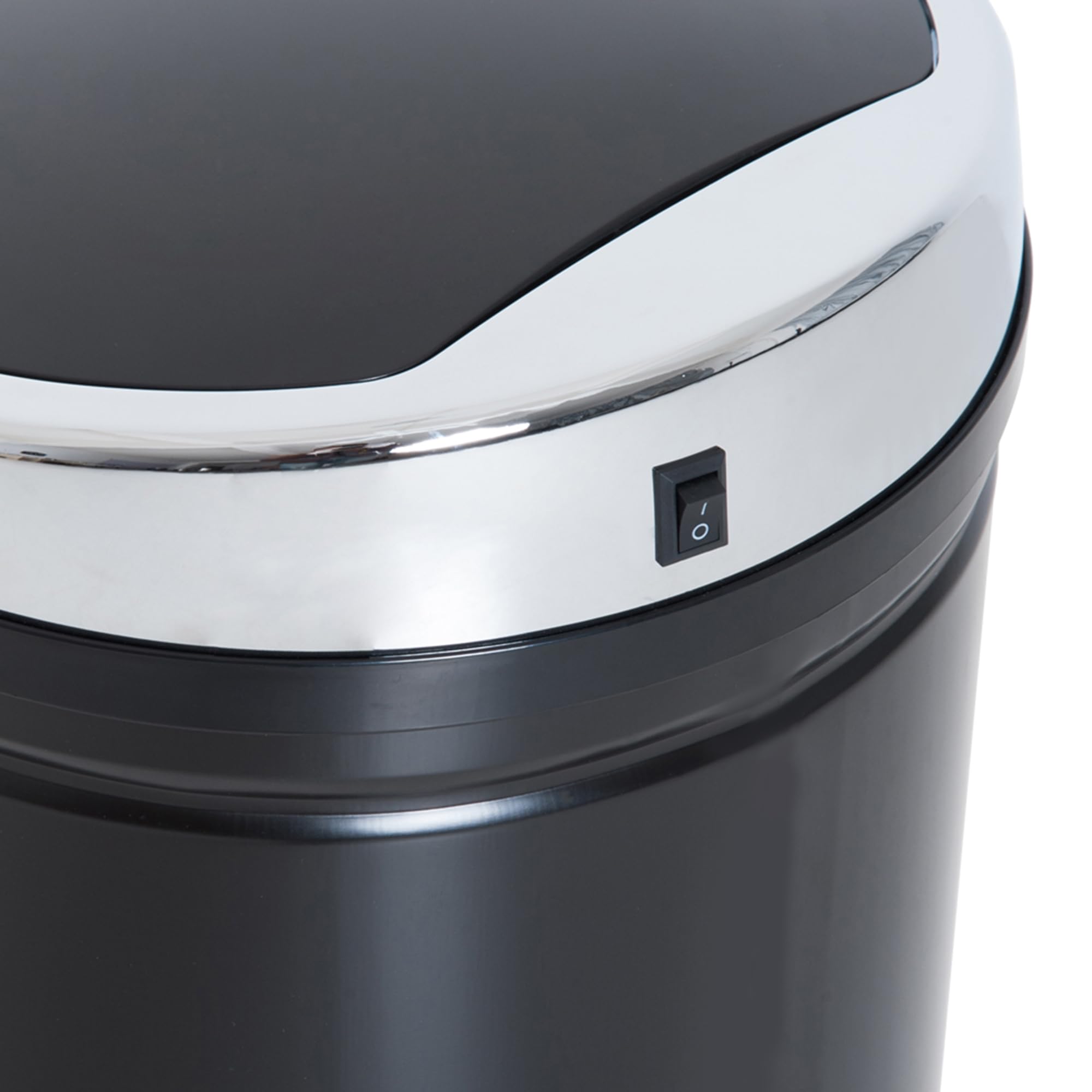 HOMCOM Papelera con sensor sin contacto 42L tapa cierre suave Negro | Sin contacto, acero inoxidable resistente a huellas, para cocina, hogar, reciclaje y residuos
