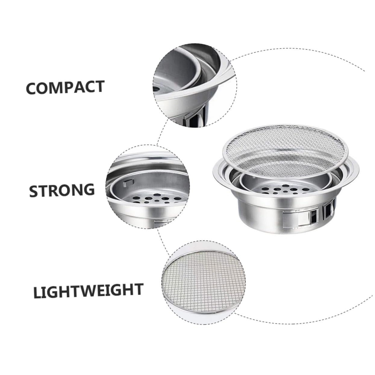 Toyvian Plancha Para Barbacoa Coreana Estufa Portátil Parrilla Para Asar Estufa Para Barbacoa Suministros Para Fabricada Acero Inoxidable Resistente y Duradera Para Parrilladas Calentar y