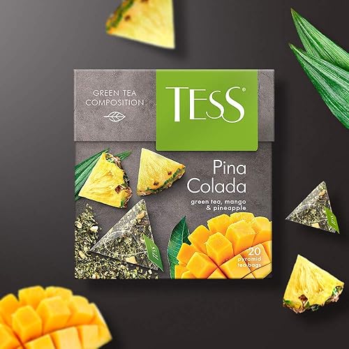 Miniatura 4 de Tess Pina Colada Té Verde Composición de Mango y Hoja de Piña en 20 sobres piramidales