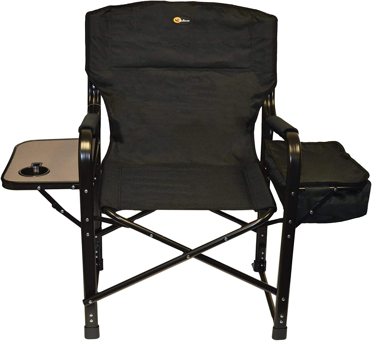 Faulkner 49580 El Capitan Folding Director Chair with Tray and Cooler Bag, Black (2)