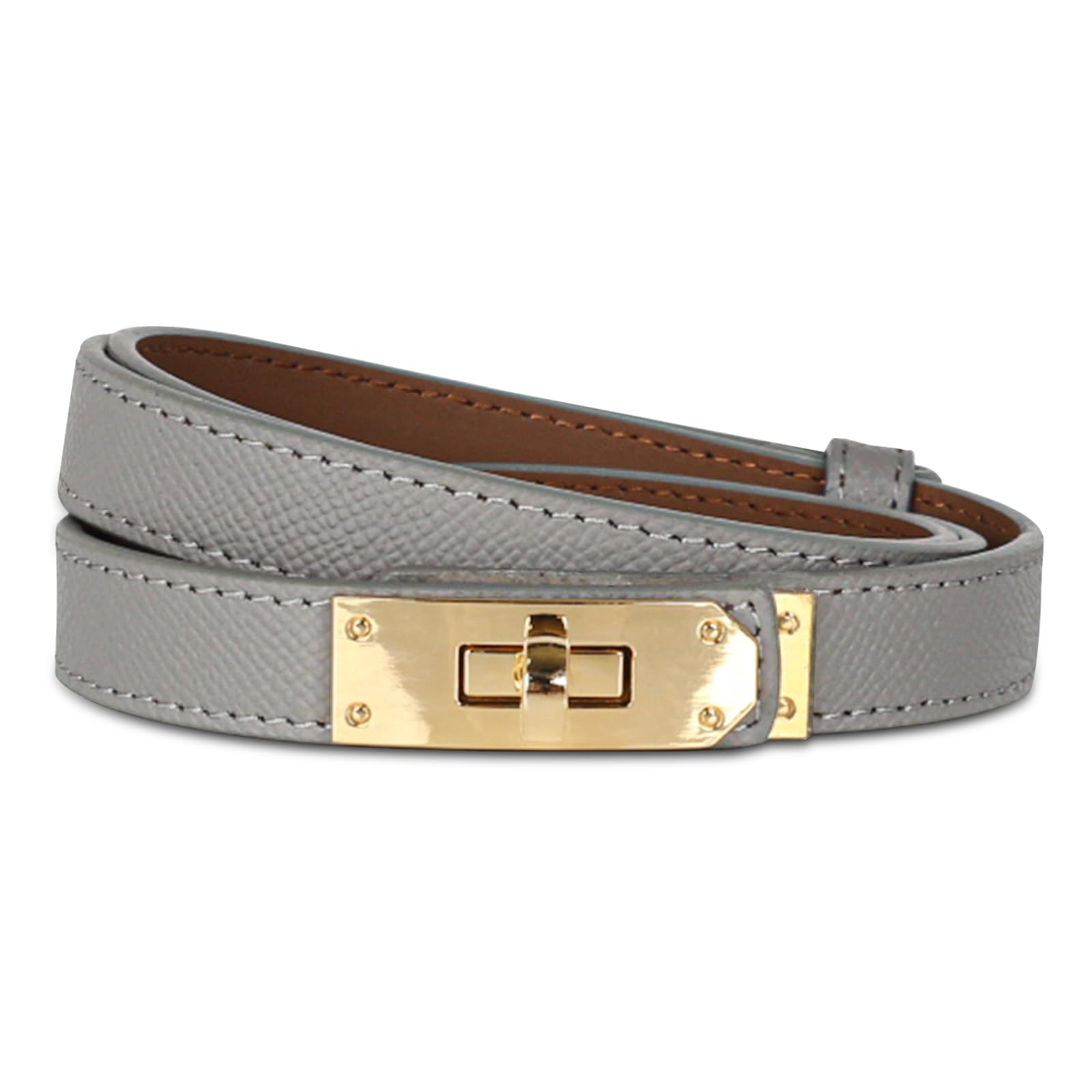 Women's Leather Belt with Buckle - Ideal for Dresses, Jeans, and Coats