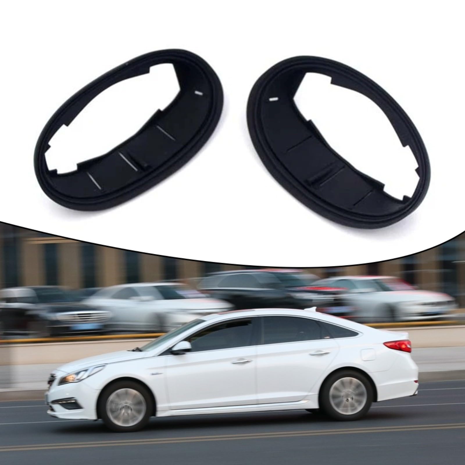 Set di guarnizioni in gomma per specchietto retrovisore esterno per Mini Cooper Clubman R55 R56 R57 R58 R59 2007-2015 Sostituisce 51167261775 51162755639 Nero 2 pezzi su misura resistente all'usura