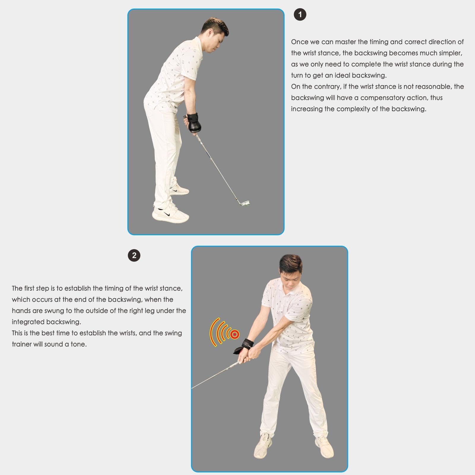 Muñequera de swing de golf, ayuda para la muñeca de entrenamiento para el