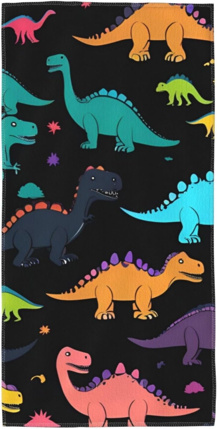 Dinosaur Pattern Print Hand Towels for Kitchen, Decorative Bathroom Towels Decor Farmhouse Cute for Men Women Gifts