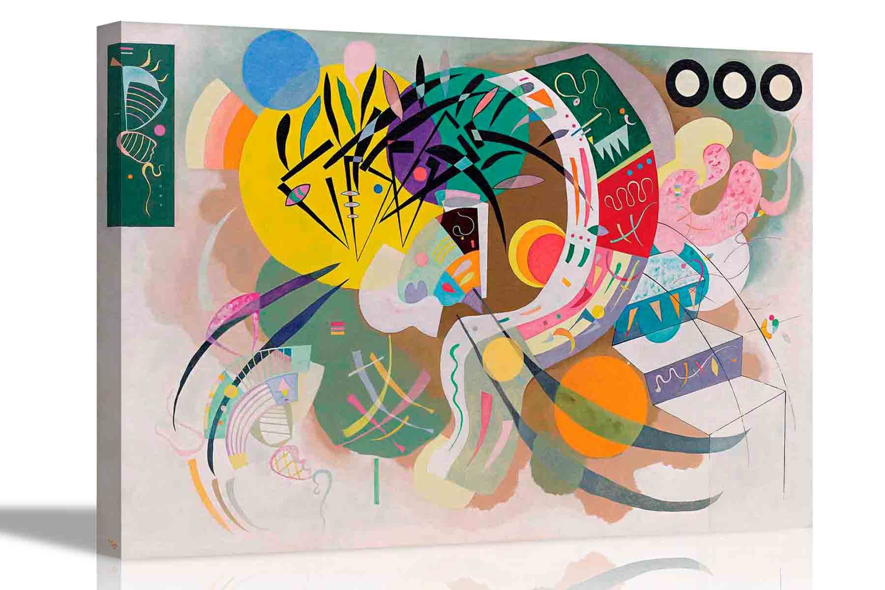 Artley Prints Multicoloured Dominant Curve By Wassily Kandinsky Canvas Pictures Framed Prints Wall Art Home Office Work Artwork 76 X 50Cm (30 X 20 Inches)