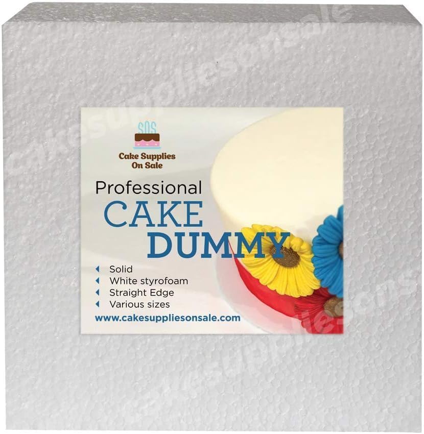 4" Square Cake Dummy 4" High Foam Cake Dummies Polystyrene Dummy for Wedding Birthday Cakes Crafting Modeling Art Project Displays