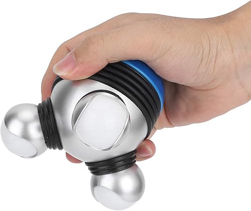 Miniatura 2 de Masajeador de mano, mini masajeador vibratorio portátil de mano con luz LED para liberación de dolor de cabeza, cuello, piernas (azul)