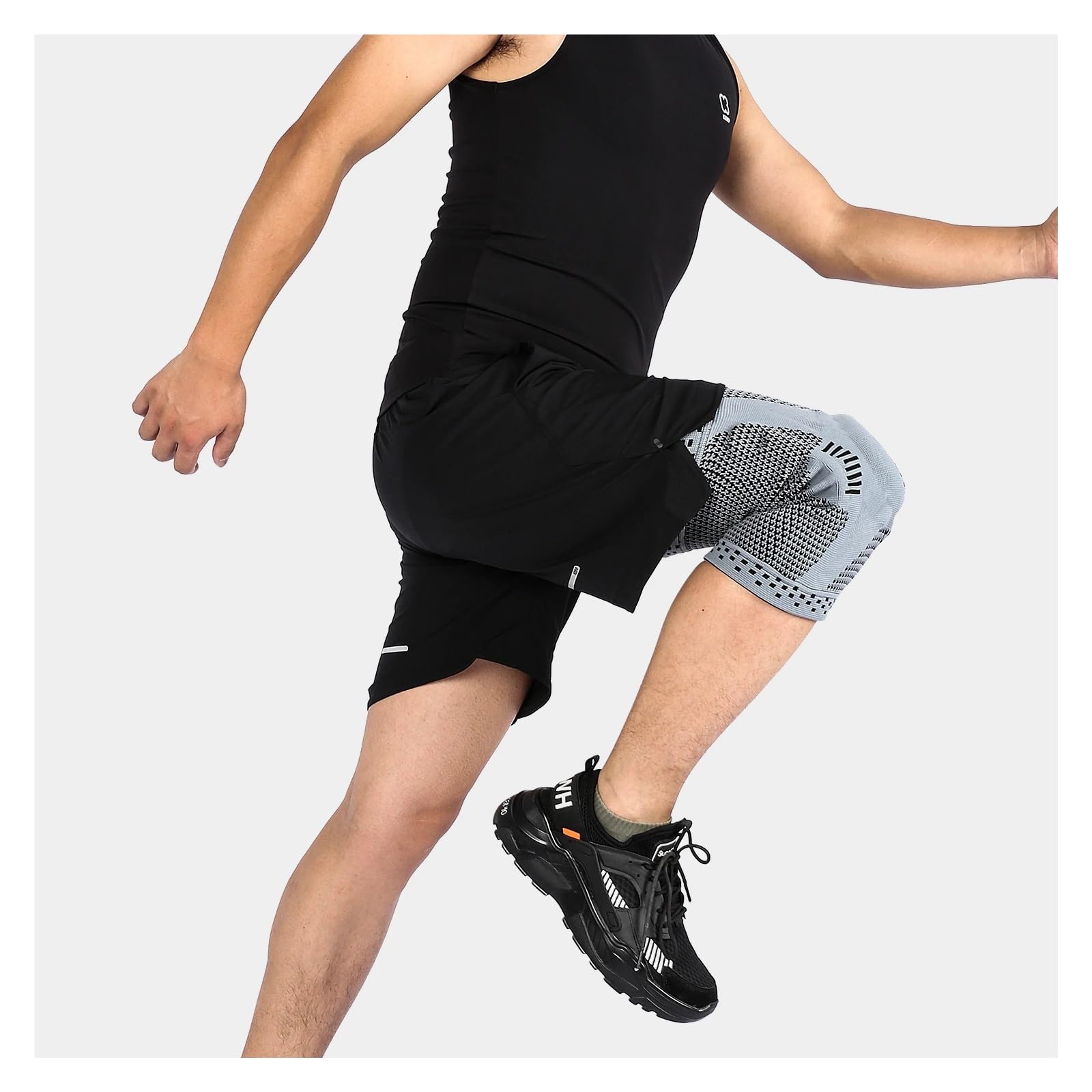 Genouillère 1 Paire de genouillères de Protection en Silicone for Le Sport, genouillères de Protection for la Course, Le Basket-Ball, Le Football(Black,XL)