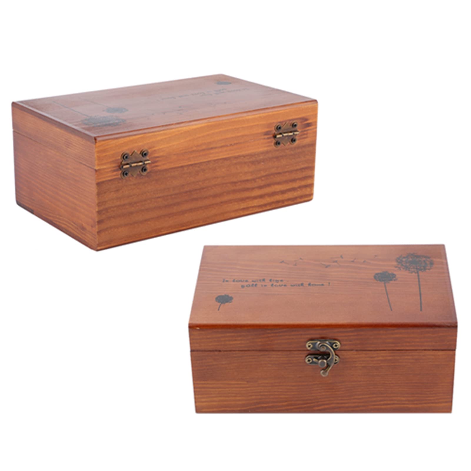 Ejoyous Scatola da Cucito Vintage in Legno per la Casa Scatola per Filo in Legno di Pino con Pittura a Motivo Tarassaco e Organizer per Riporre Aghi per Stampa in Seta per la Scrivania di Casa