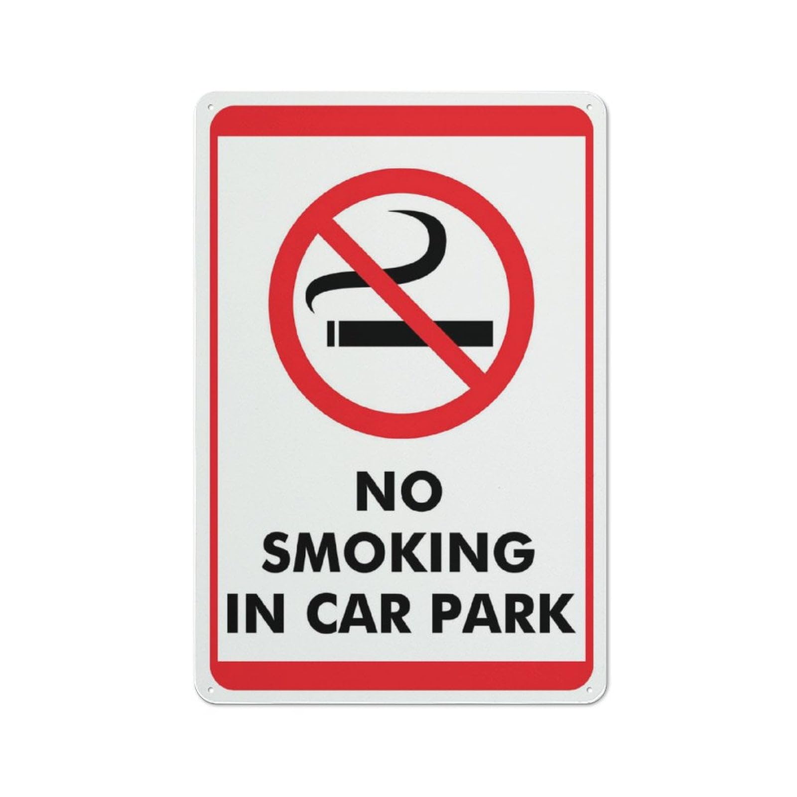 peiyeety No Smoking in Car Park Sign 12X8 Inch Tin Sign Great for Garden and Yard Wall Decor