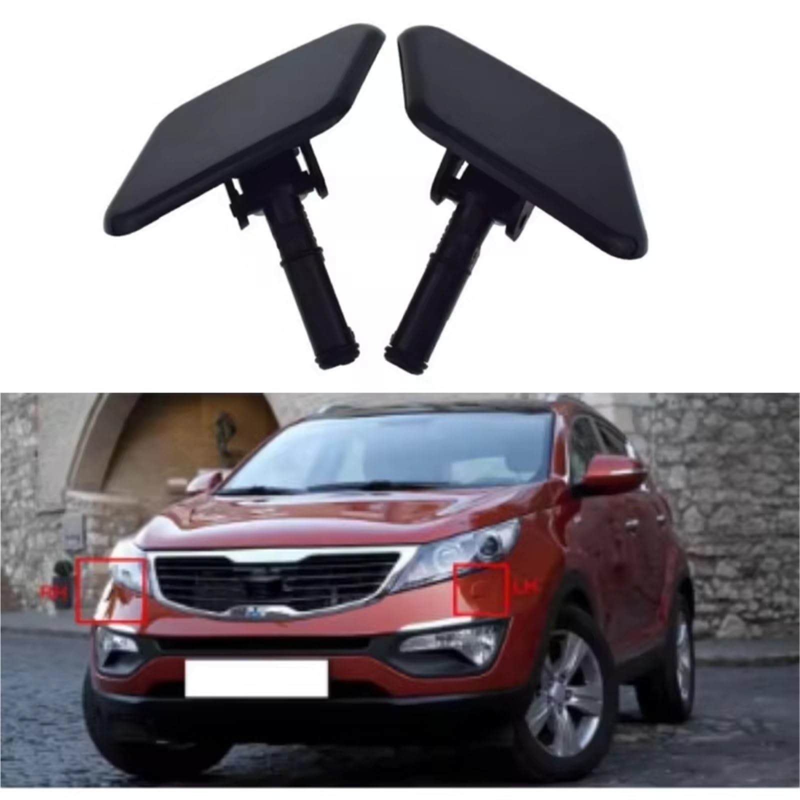 Frontscheinwerfer Kappe Kompatibel Mit K&ia Für Sportage Für Frontstoßstange Scheinwerferwaschdüsen-Abdeckung Rahmenverkleidung Plus 98675-3U001 98675-3U000