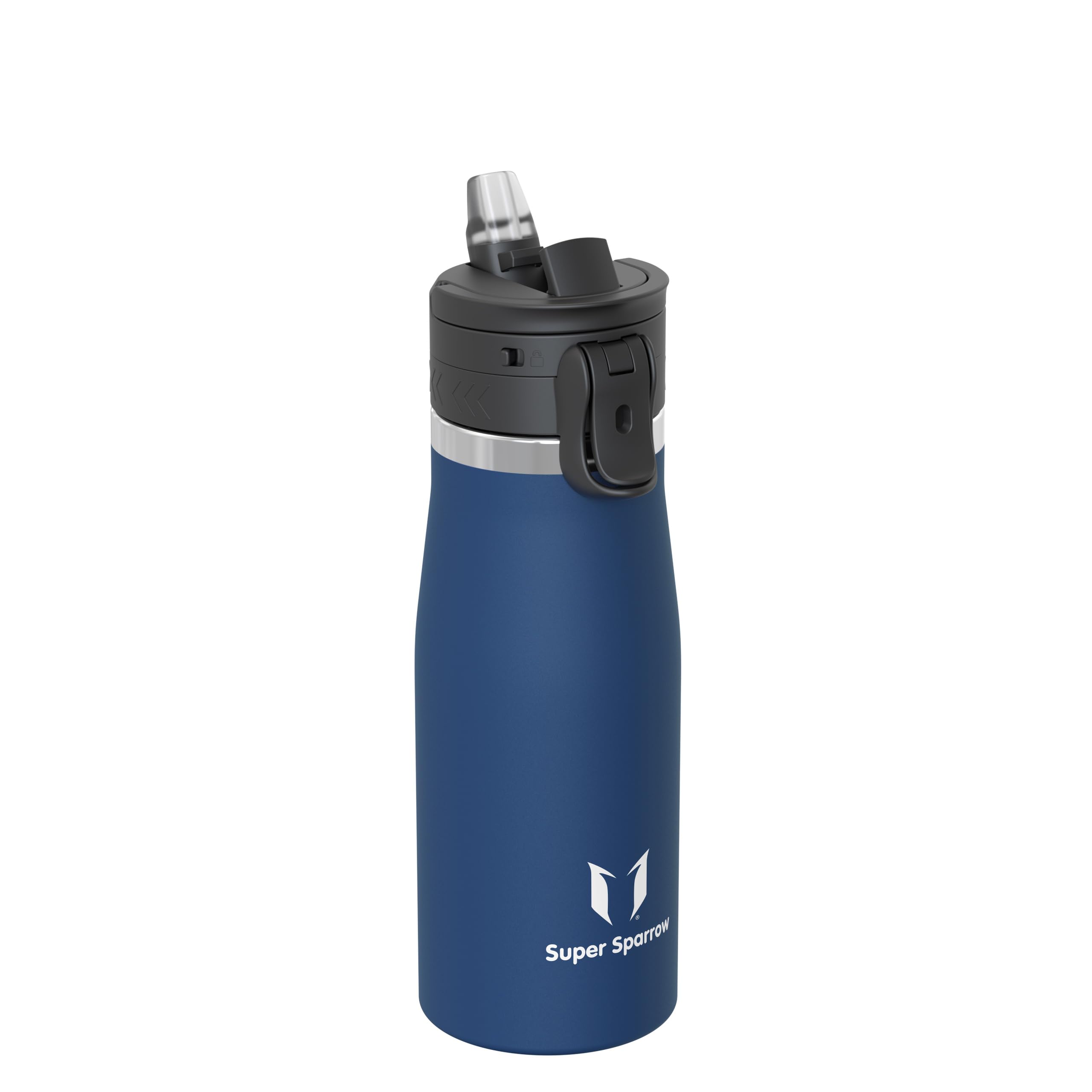 Sparrow Insulated Water Bottle 1L - TouchFlow Metal Water Bottles with Straw - BPA-Free - Stainless Steel Flask, Leakproof, Ergonomic One-Tap for Outdoor, Hiking & Travel