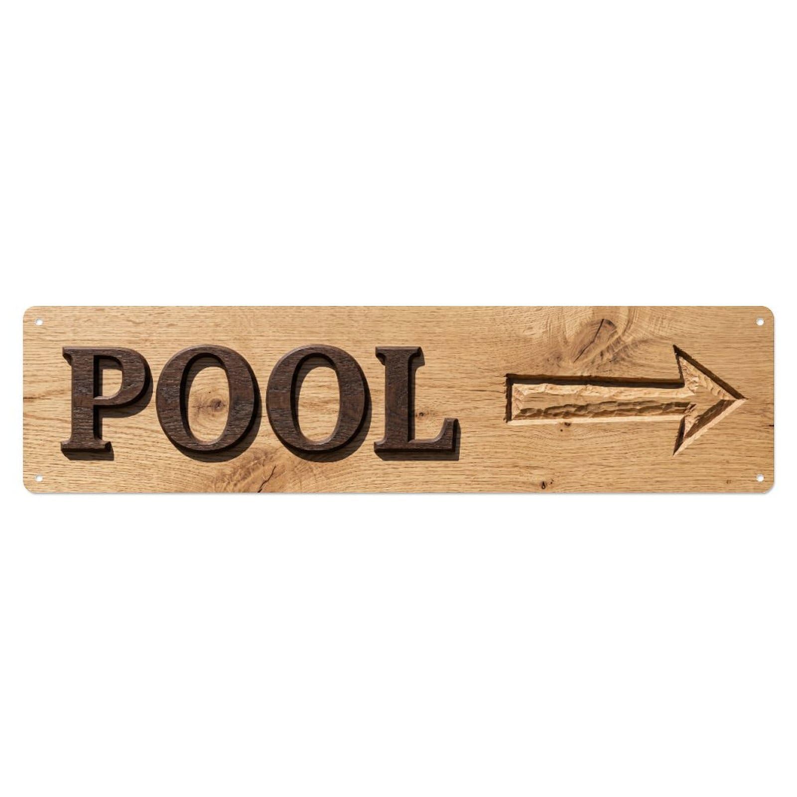 Swimming Pool Oak Wood Metal Tin Skinny Sign Plaque Wall Decor for Cafe, Club Bar, Office, Home Garden Metal Poster 4x16Inch