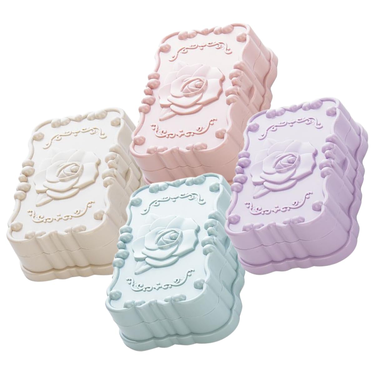 Alipis 4 Juegos de Jaboneras Elegantes de Polipropileno con Tapa para Viaje para El Hogar para Decoración de Baño 4 Unidades