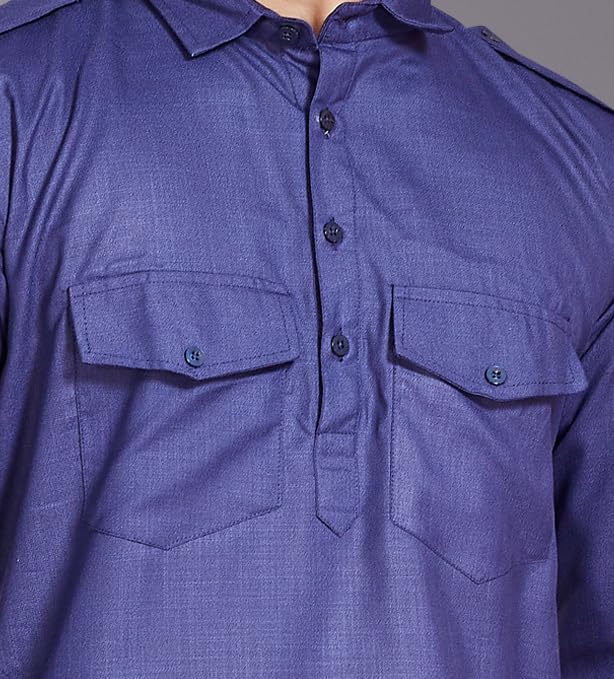 Image of DIVISIVE Men's Cotton Blend Pathani Kurta Pyjama Set