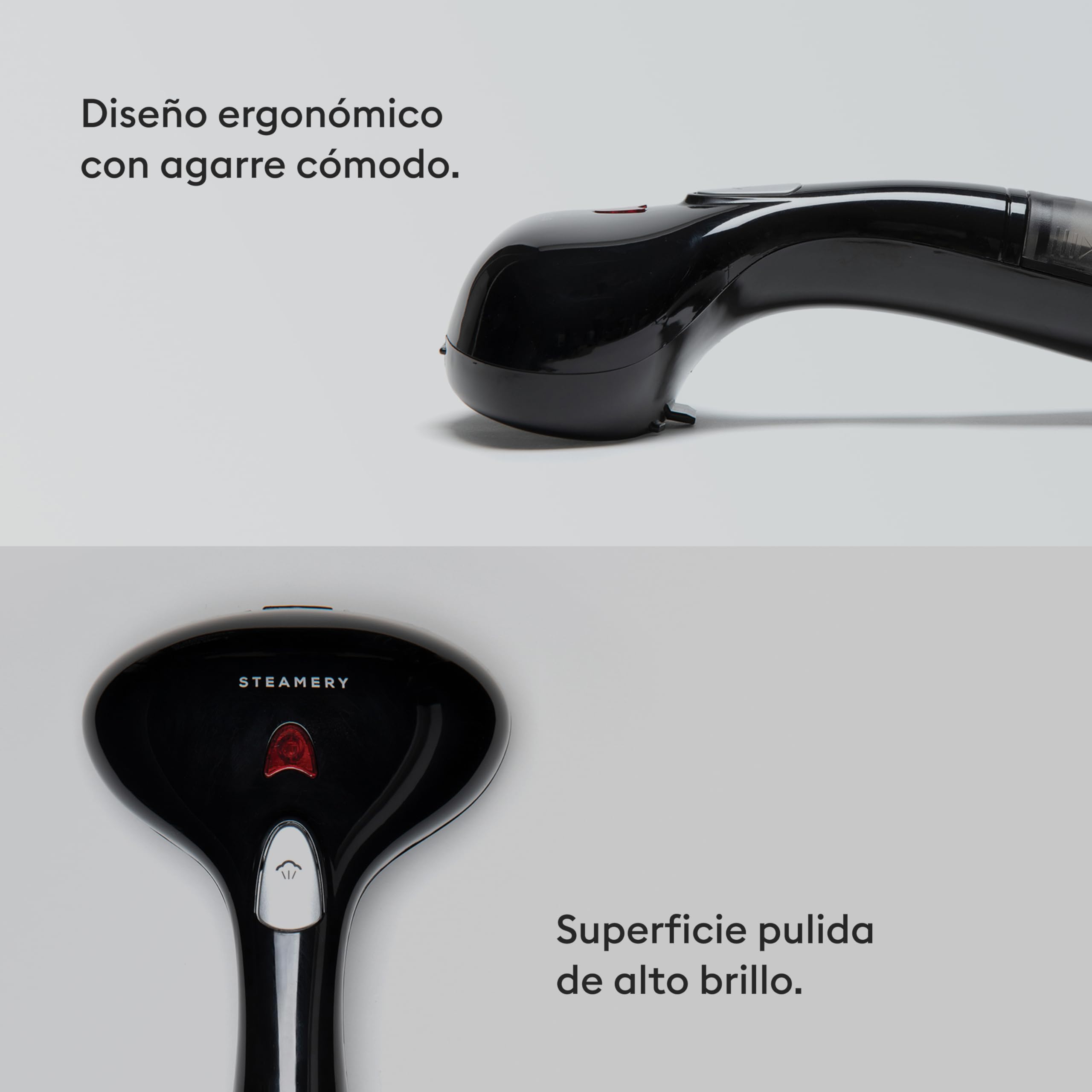 Steamery plancha de vapor de mano para ropa Cirrus 1, 1500 W, Salida de vapor 16-20 g/min, Resultados sin arrugas, Se calienta en 25 segundos, Portátil adecuada para viajes, Diseño compacto, Negro