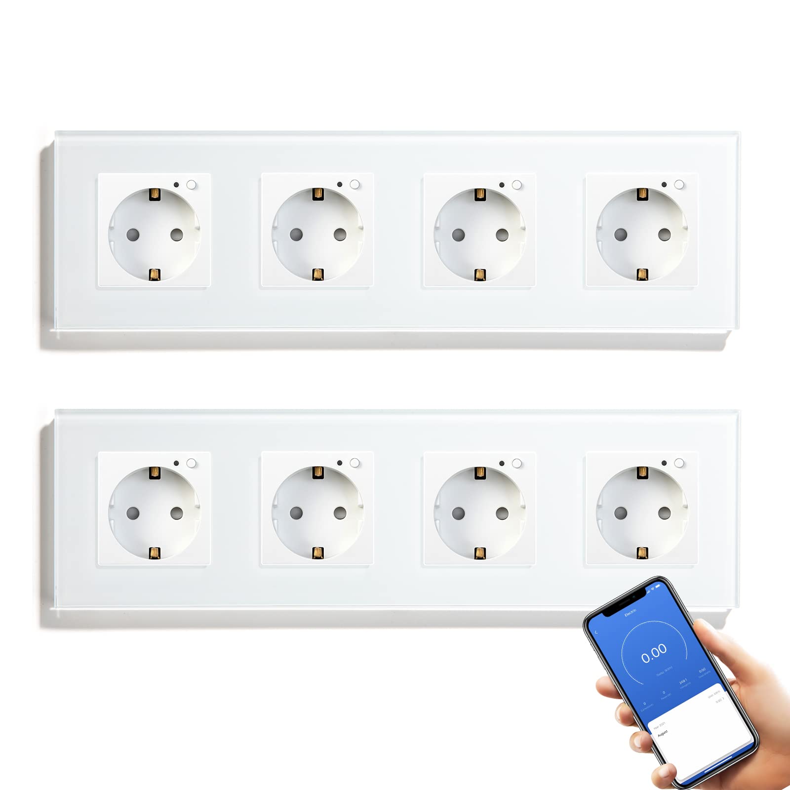 BSEED Enchufe Inteligente con 20W USB y Tipo C,Mate Enchufe Pared Wifi con Medidor Consumo,Control Remoto por APP & Voz,Requiere Cable Neutro,1 Enchufe,Blanco 86mm — view 104