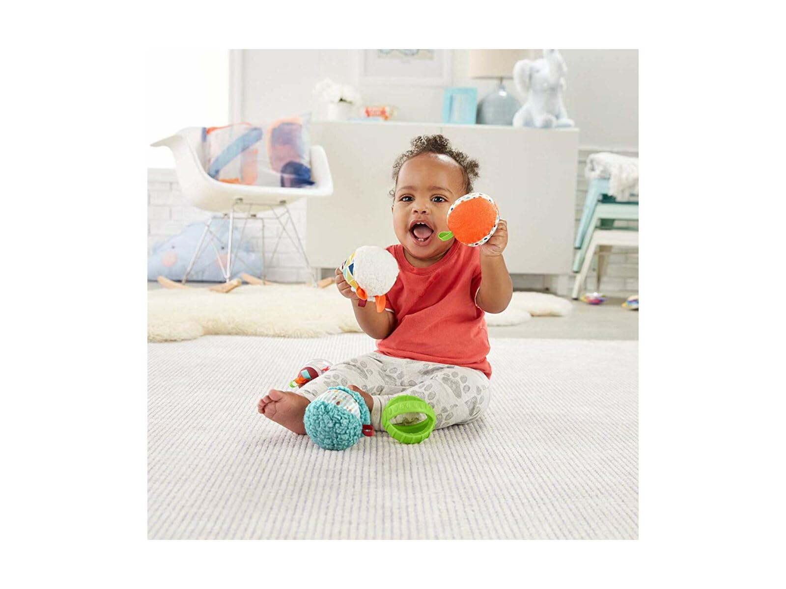 Fisher-Price Bola Cinco sentidos, para bebê + 6 Meses, produto em Português (Mattel FXC32)