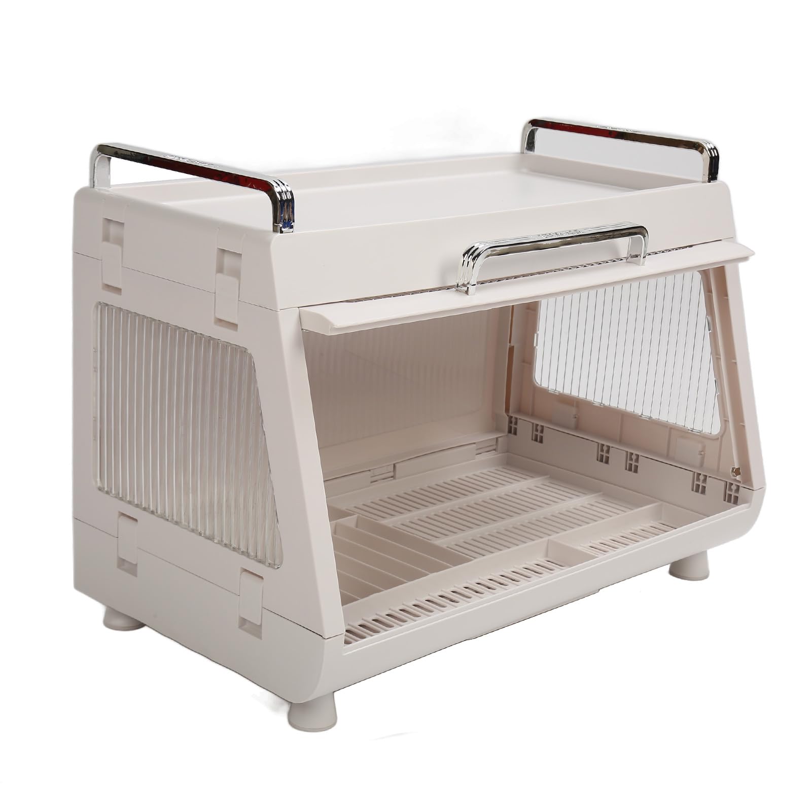 Aramox Escurridor de Platos con Tapa PP Pet ABS, Contenedor para Vajilla,