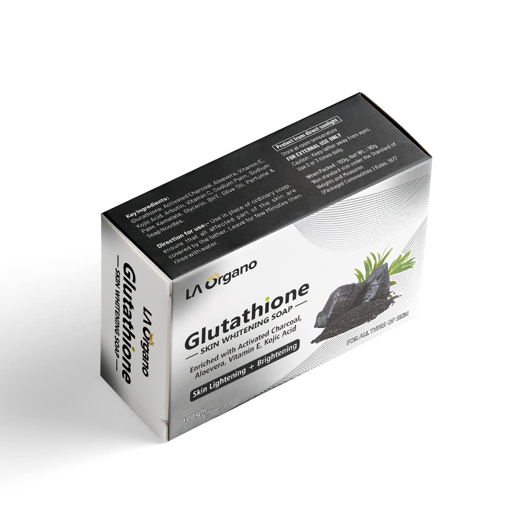 glutathione and activated charcoal Buy LA Organo L- Glutathione Gel & Activated Charcoal Soap for Skin  Whitening & Brightening, Hydrating, Dark Spot, Dead Skin Cell Removal  Enrich with Vitamin C,E, Aloevera (Pack of 2)200g Online at