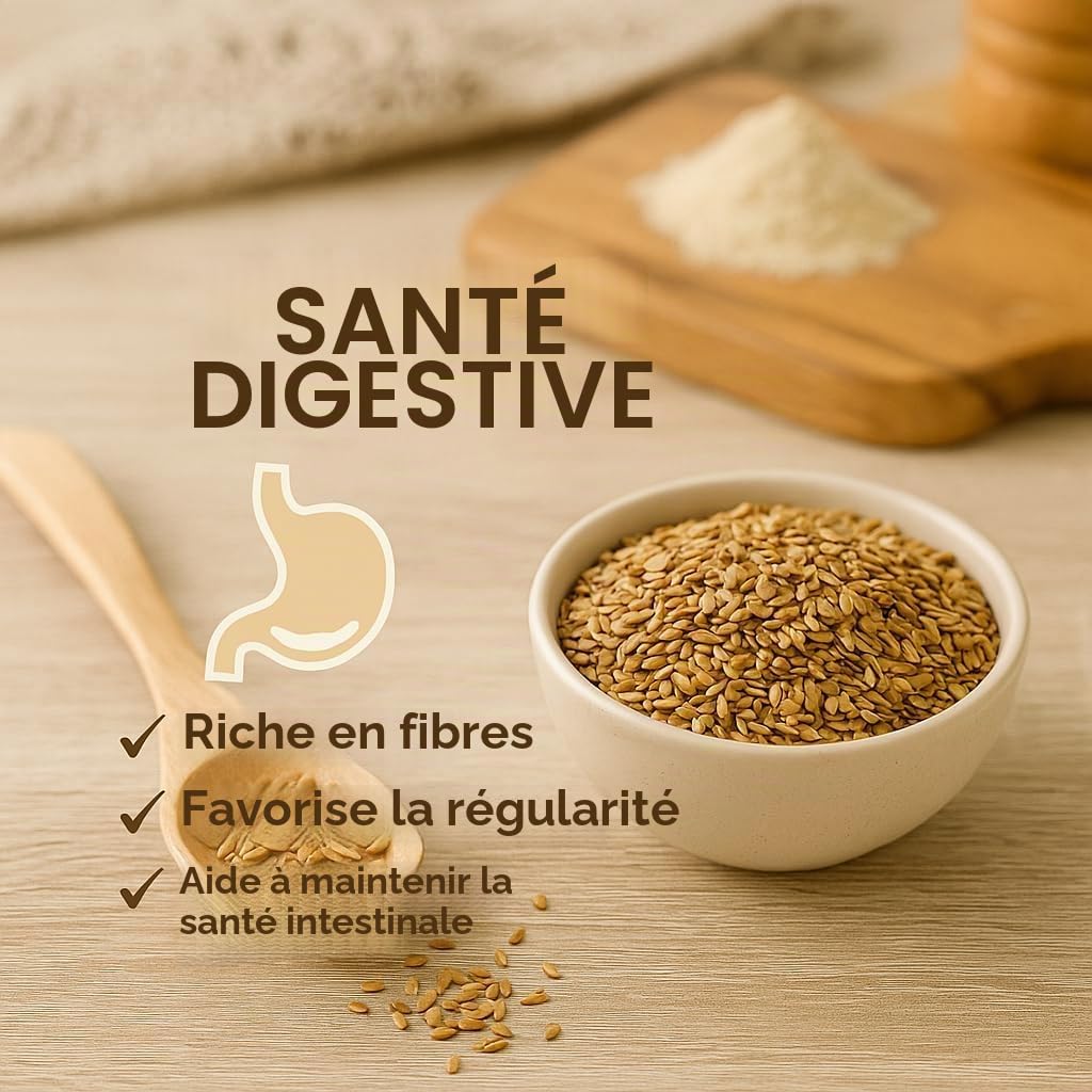 GiDeli Graines de Lin Doré 10kg - Haute Teneur en Oméga 3 et Fibres - Sans Additifs - Idéales pour la Boulangerie - Veganes - Complètes et Naturelles - Parfaites pour Muesli, Pain et Lait