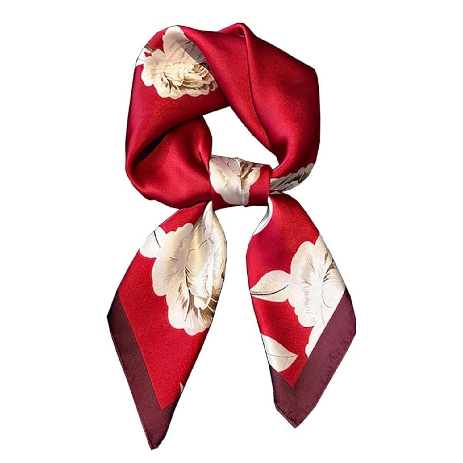 Flavizo Camellia Scarf for Women Stylish, Versatile Silky-Feel Satin Scarf for Women