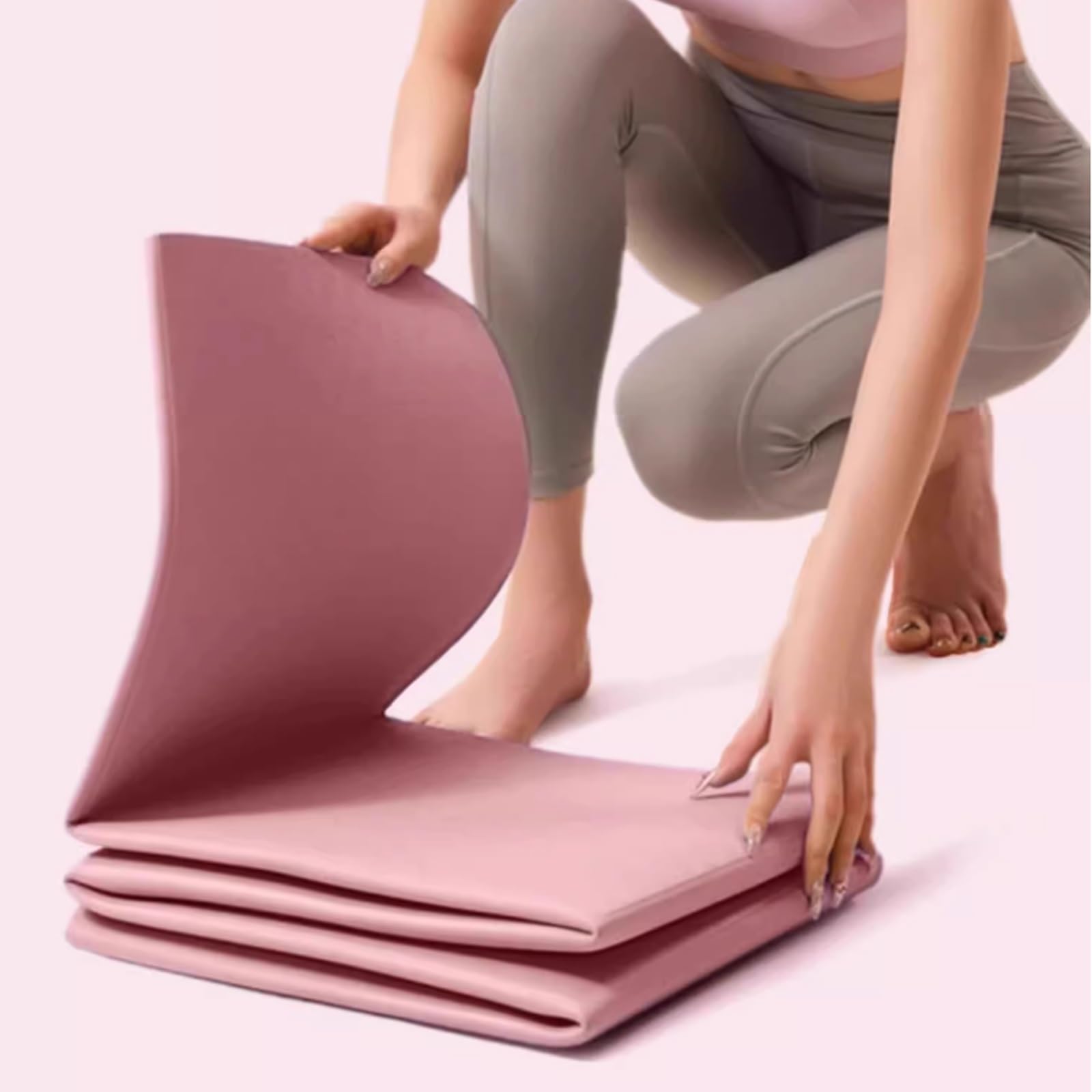 Pieghevole Tappetino Yoga Ecologico In Elastomero Termoplastico Versatile per Pilates Fitness Ginnastica Meditazione Palestra Donne/Uomini Interno/Esterno