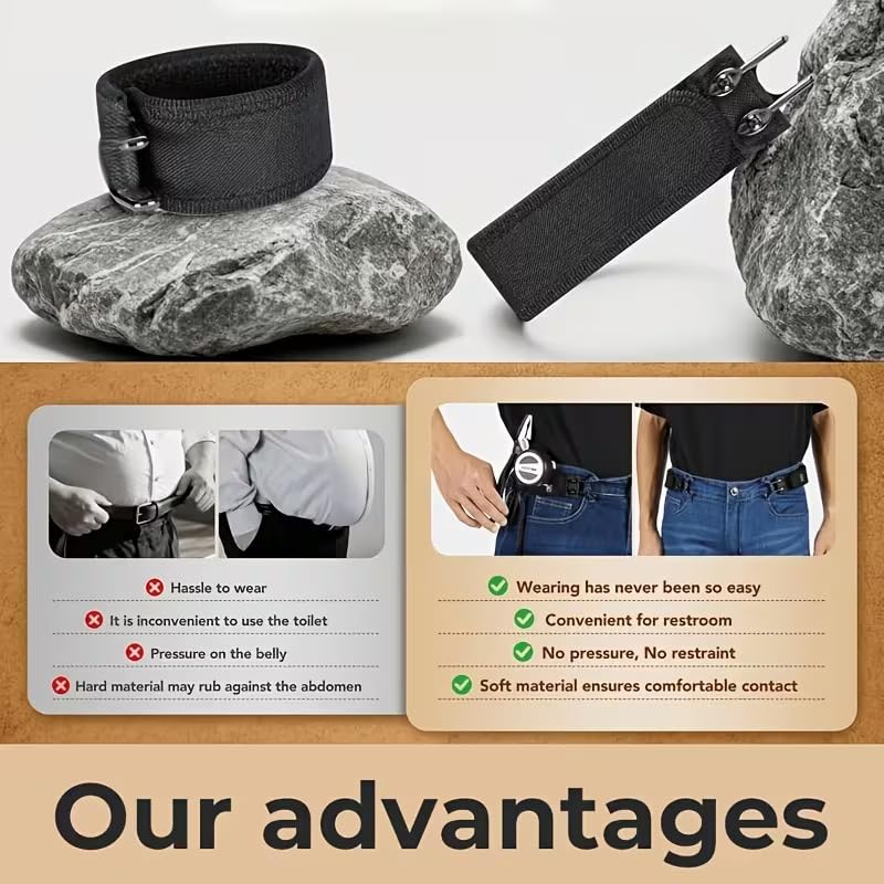 TRENDERA Premium Adjustable Buckleless Belt Hook for Men & Women β Invisible No-Buckle Waistband Tightener, Elastic Jeans Waist Adjuster, Comfortable Pant Fitting Accessory 3