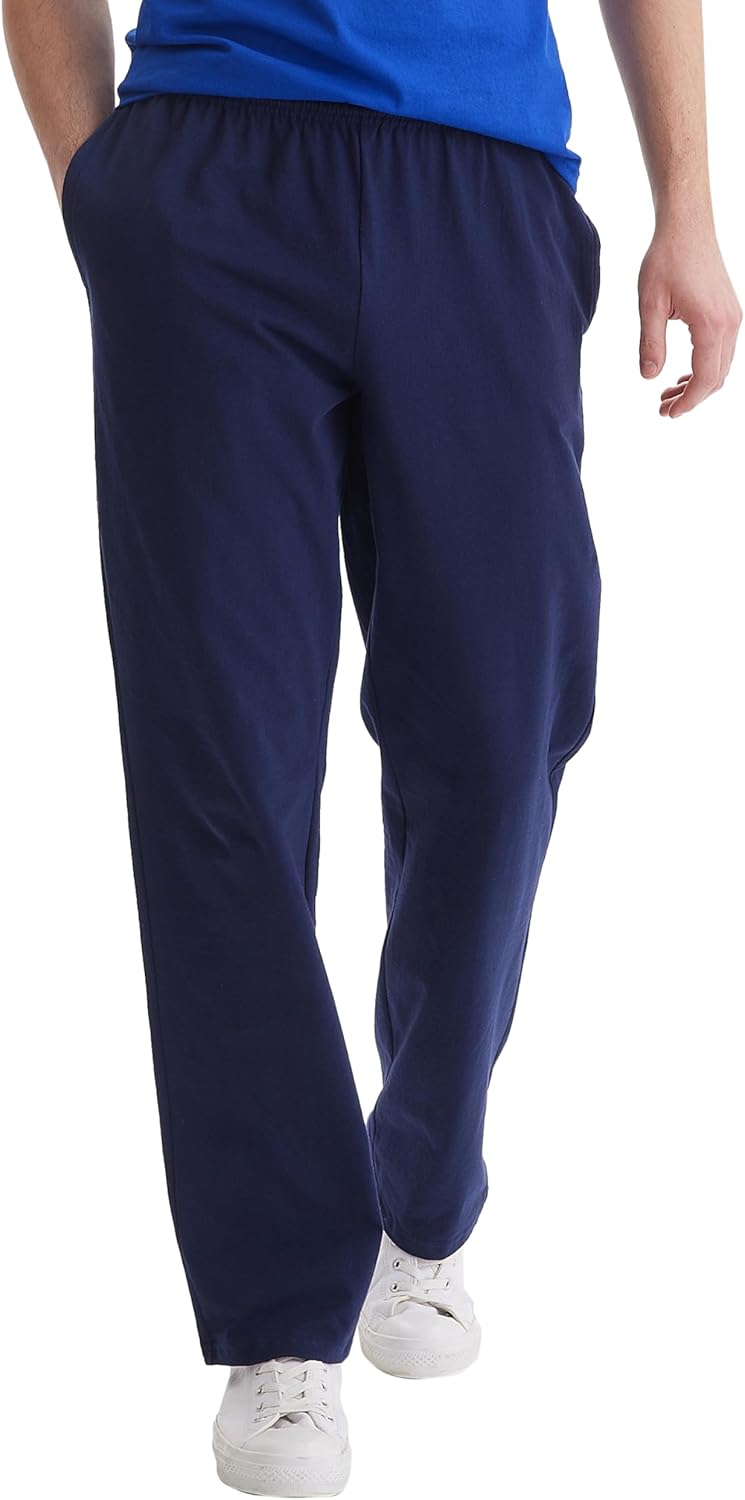 Hanes Men's Essentials Jersey Sweatpants, Cotton Lounge Pants with Pockets for Men, 32” Inseam