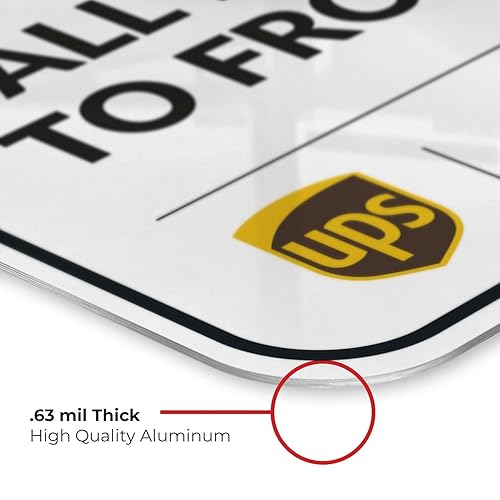 Vista 521 de Cartel de entrega del paquete, letrero de instrucciones de entrega, 10 x 7 pulgadas, aluminio 040 libre de óxido, resistente a la decoloración