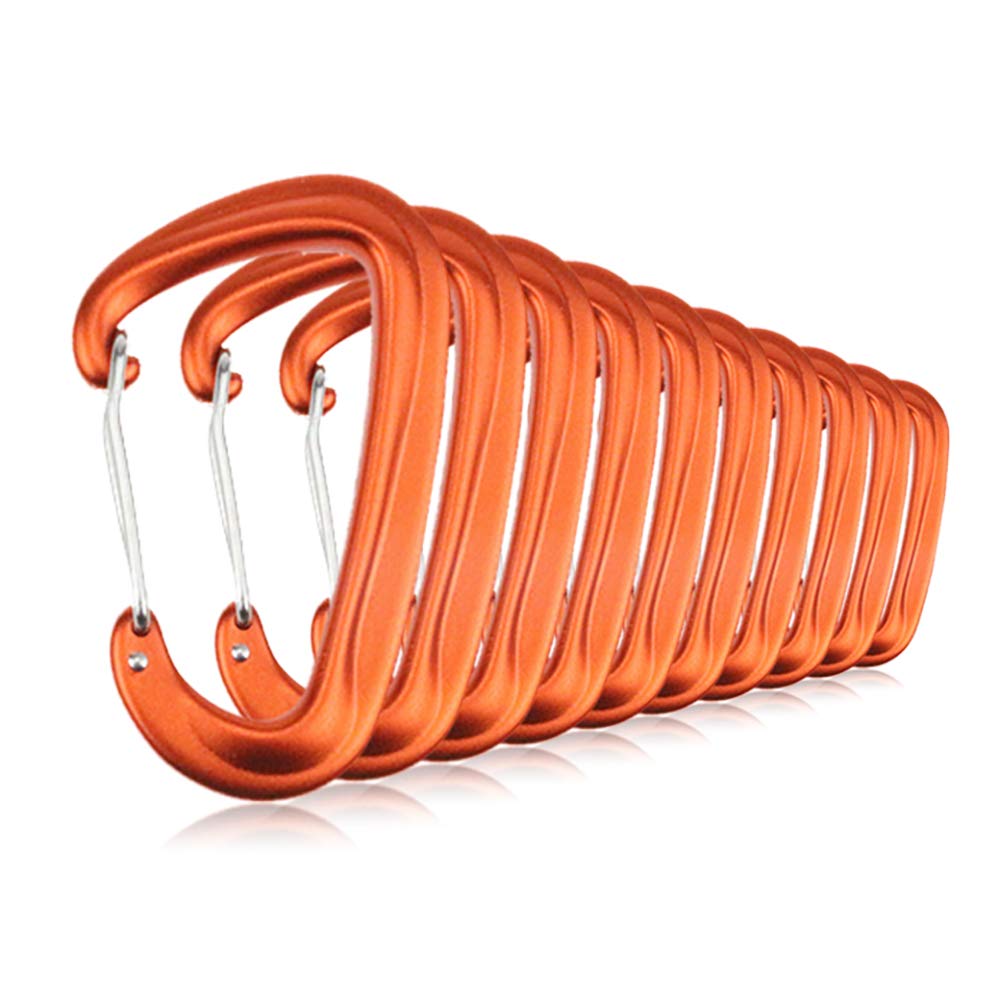 H-MEDLE 10 PCS D Ring Carabiner Clips,12KN Aluminium Alloy Carabiners Camping