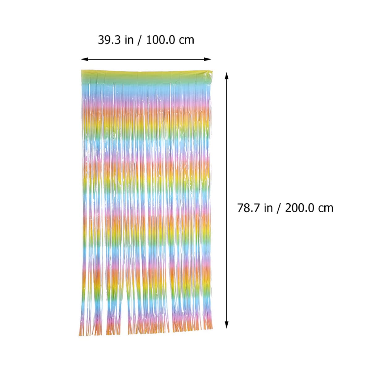 Ciieeo 1Pc Colorful Gradient Silk Curtain Tinsel Door Window Decoration Beautiful Photo Prop for Parties Weddings Events Shiny Rain Tassel Design