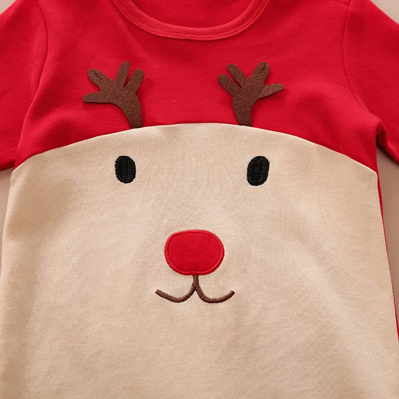 Hifot Pagliaccetto Neonato per Natale, Bambino Ragazze Ragazzi My First Christmas Costume Babbo Natale Bambino 0-18 Mesi Regalo Natale
