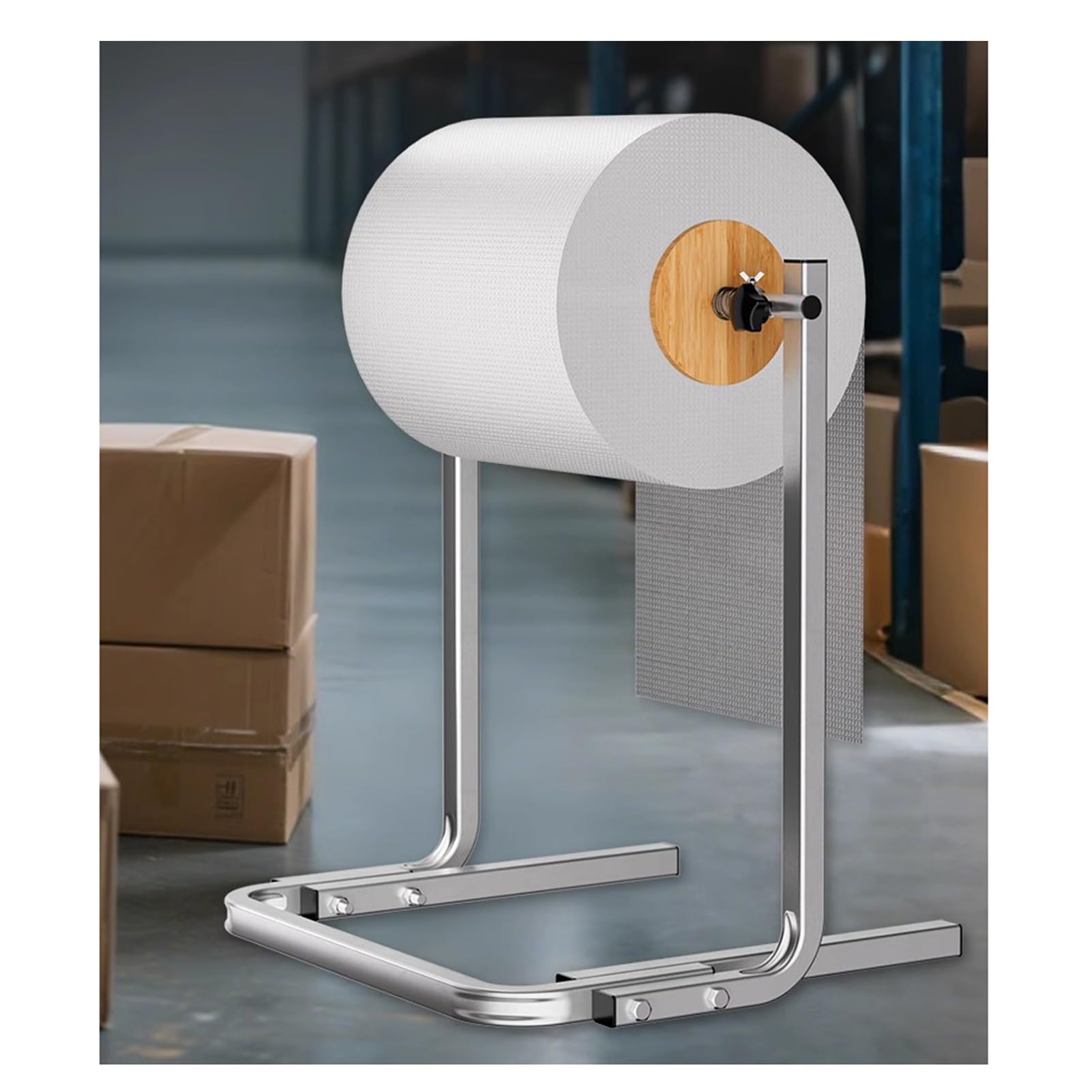 Este dispensador de Rollos de plástico de Burbujas, Soporte para Envoltura de Espuma de tubería galvanizada, Estante de Embalaje exprés para Embalaje, mudanzas y envíos
