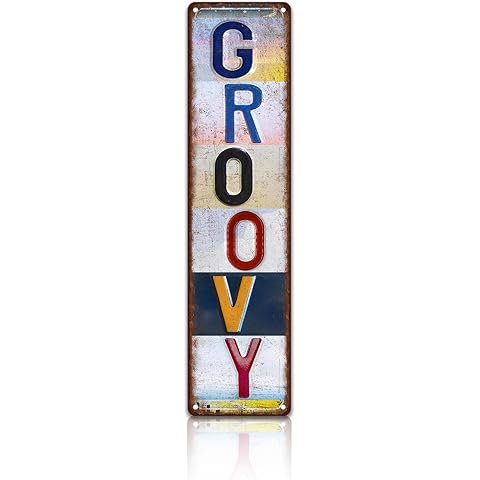 Vintage Groovy Wall Decor Street Signs Home Bar Coffee Metal Tin Signs 4 x 16 Inches