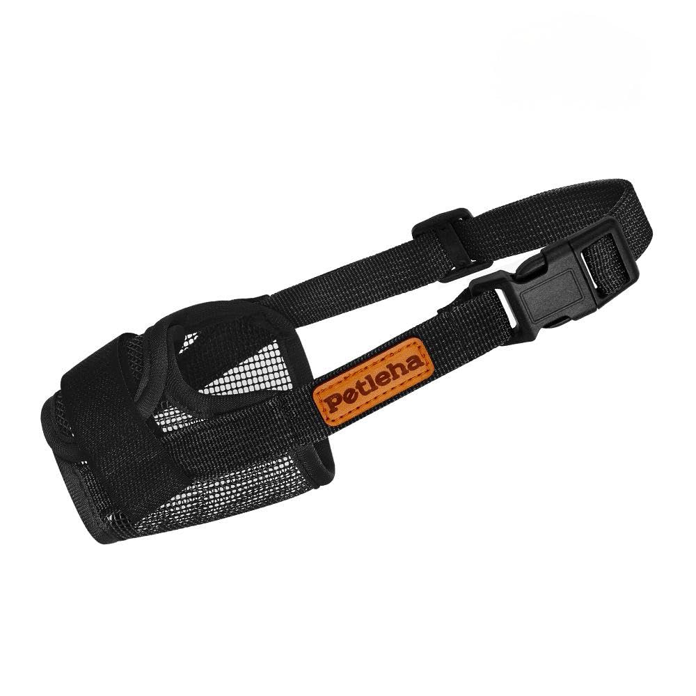 Tutuyao Dog Muzzle, Black Mesh with Adjustable Strap, Anti-Bite for Medium Breeds (Black, S)