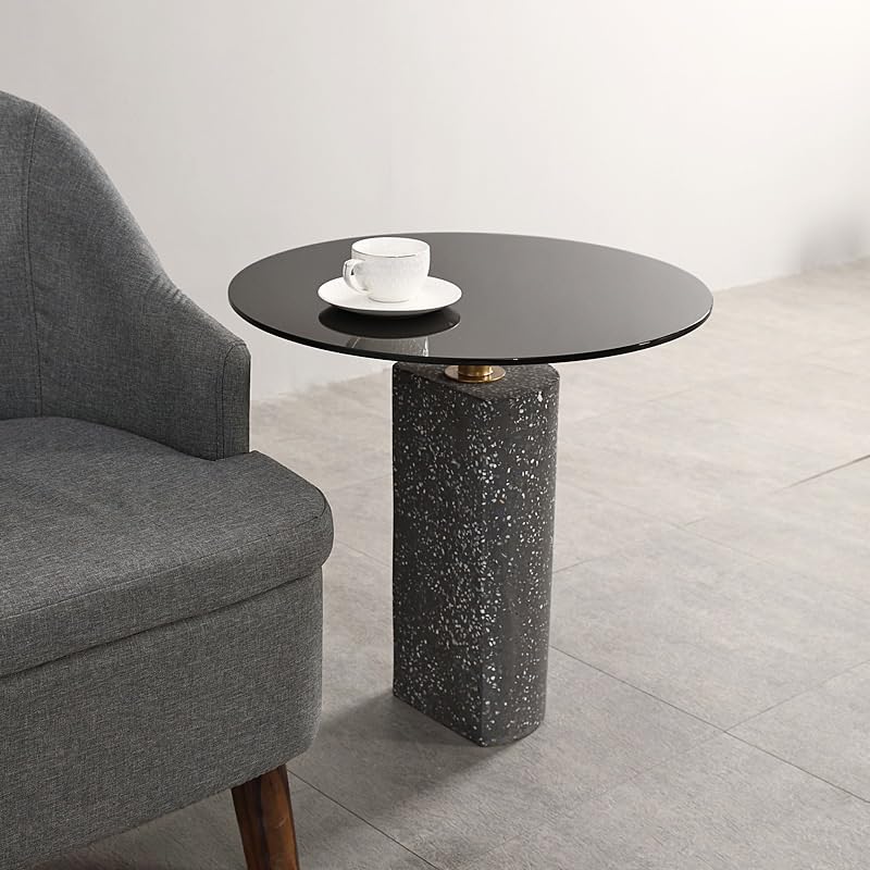 eexbz Sofa Nordic Coffee Table Glass Panel Corner Table Living Room Home Small Apartment Side Table Balcony Leisure Coffee Table Sofas for Living Room(B)