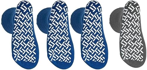 Miniatura 4 de XXXL - Calcetines antideslizantes bariátricos extra anchos (4 pares), para pies hinchados y edema, Azul Real, XXXL
