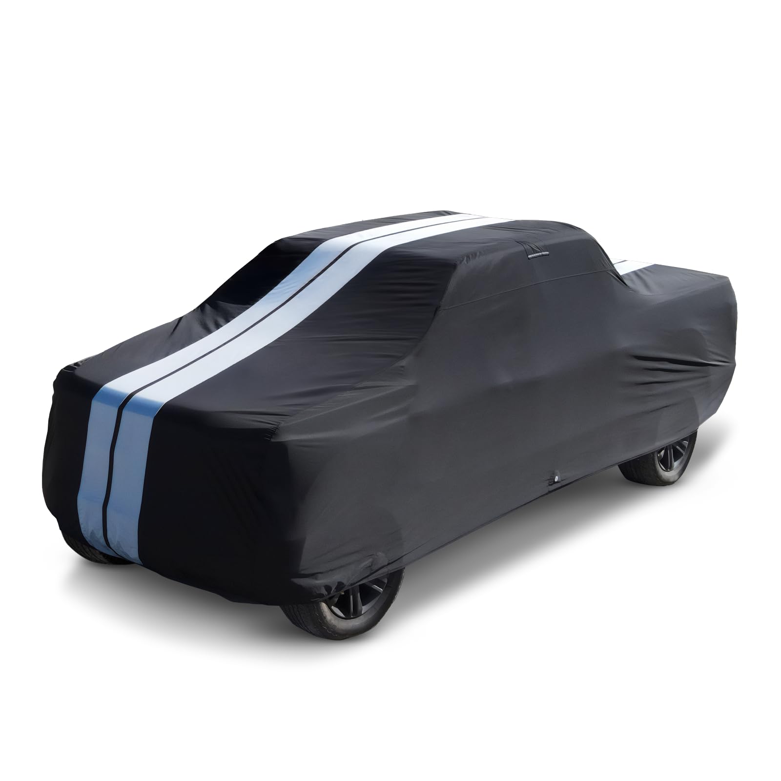Premium All Weather Waterproof Automobile Car Cover Protection | Rain Snow UV Sun Protection Ram 2500 3500 Mega Cab, Laramie, Limited 6.4 ft Bed [Size T89 -See Size Chart] Black/Gray