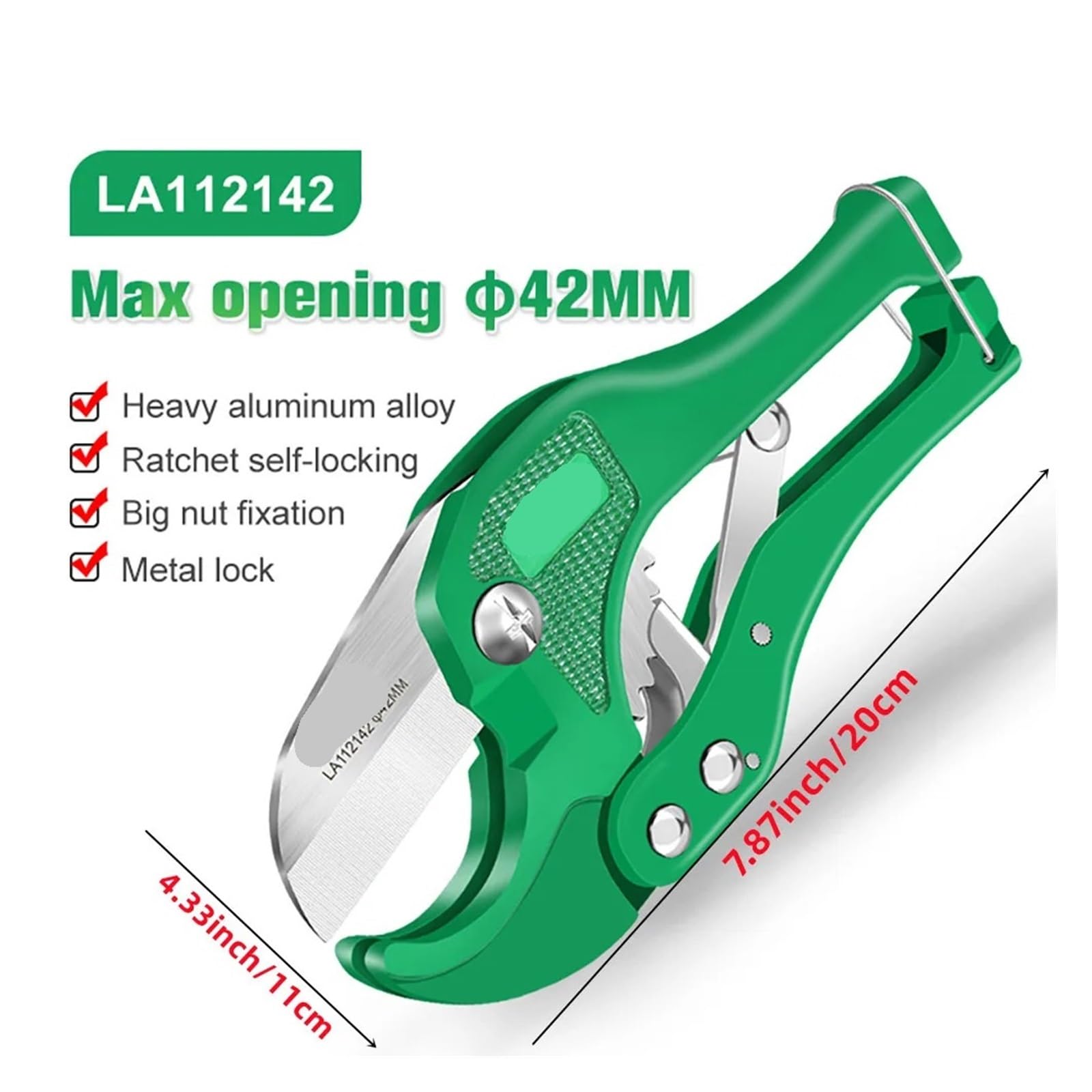 Tagliatubi a cricchetto da 42 mm 5CR13 Strumento in PVC con lama in rame