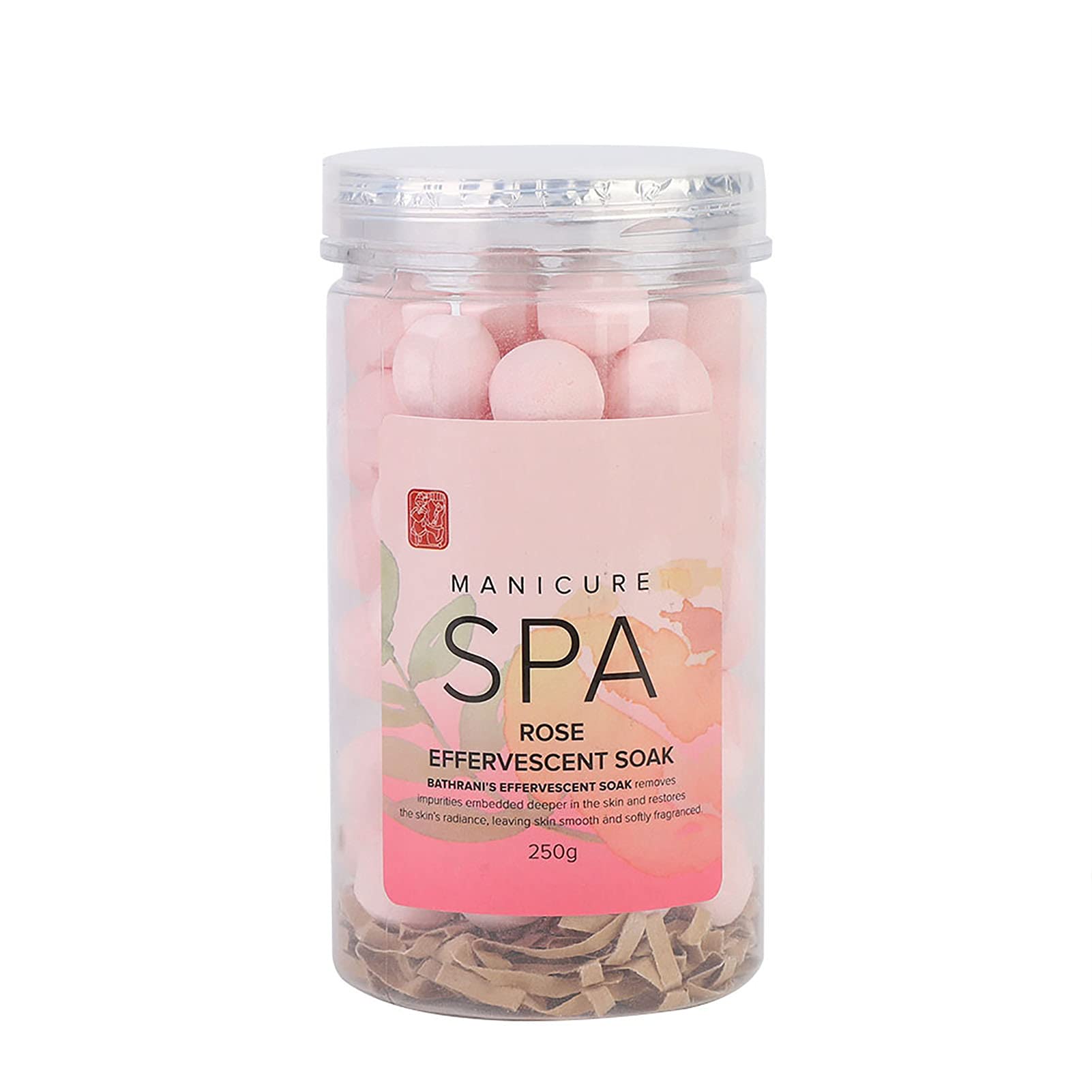 Effervescent Soak Ball, Mini Manicure Spa Balls for Hand Soaks, Foot Bath Treatment, Clean Away Dead Skin Cuticles, Moisturizing Tender Skin, for Salon Beauty and Home Use(01#Rose)