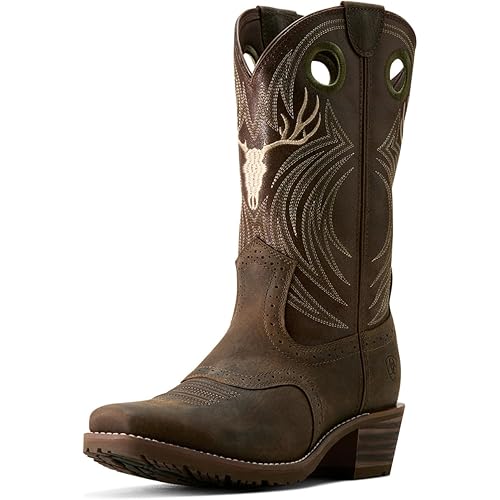 ARIAT mens Hybrid Roughstock Antler Cowboy Boot