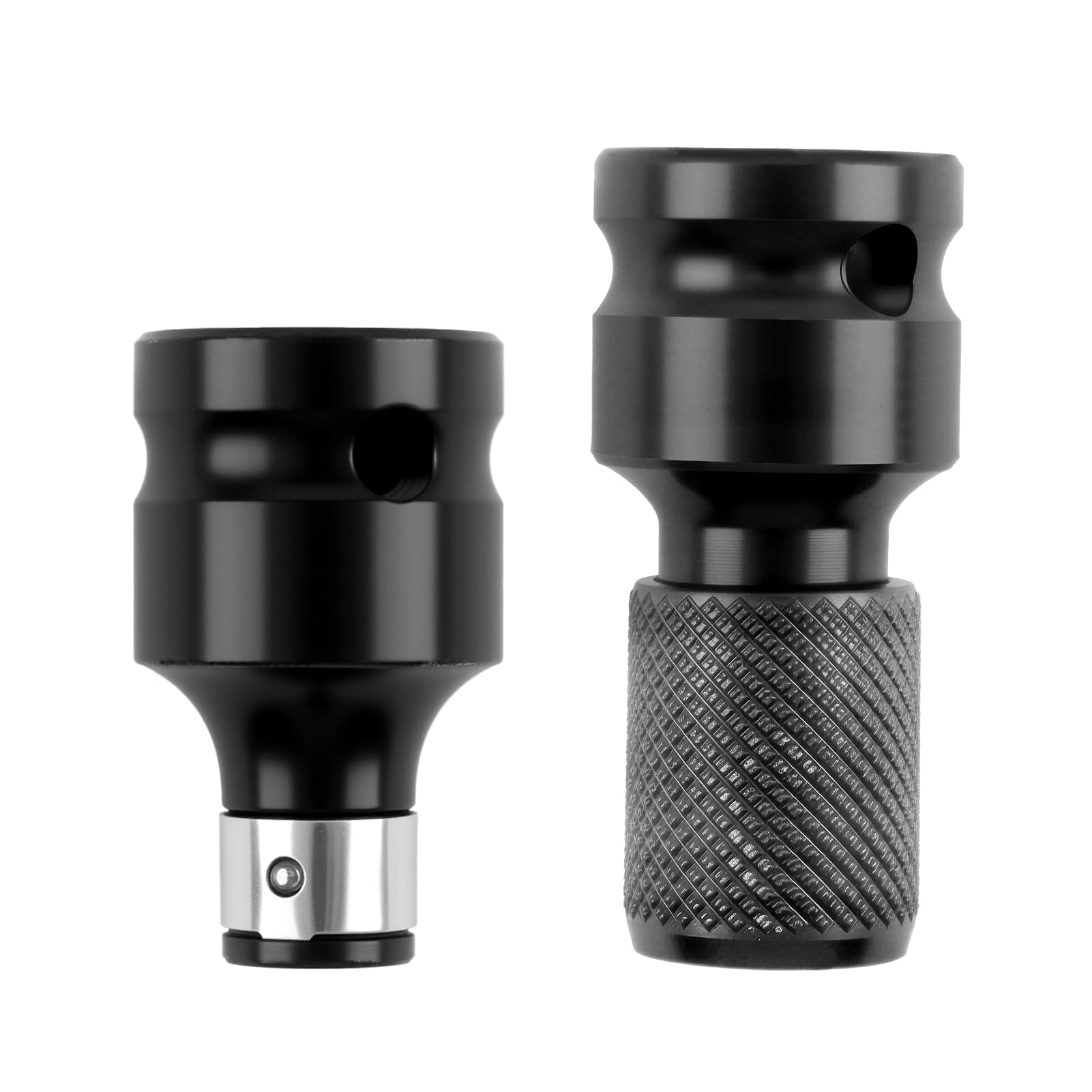 2 adattatori per avvitatore a percussione da 1/2 pollici a bit da 1/4 pollici, in acciaio al carbonio ad alta durezza, robusto adattatore per bussola con morsetto di sicurezza, adattatore