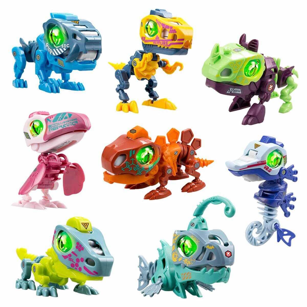 YCOO 88087 Biopod Cyberpunk, Dinosaur Robot in Surprise Egg for Building, Light and Sound Effects, 8 Different Biopods to Collect, 9 cm, from 5 Years