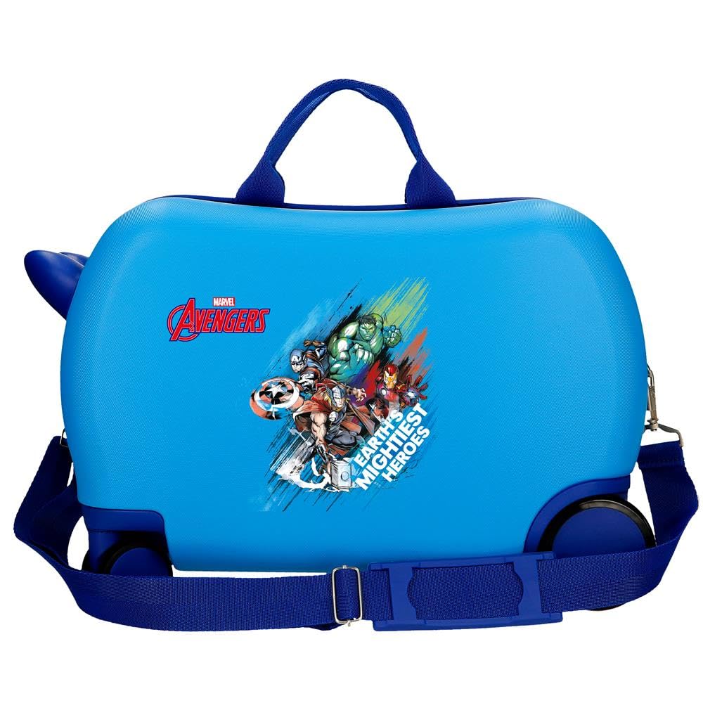 Joumma Marvel Avengers Heroes Maleta Infantil, Azul, 4 Ruedas | Equipaje Mano