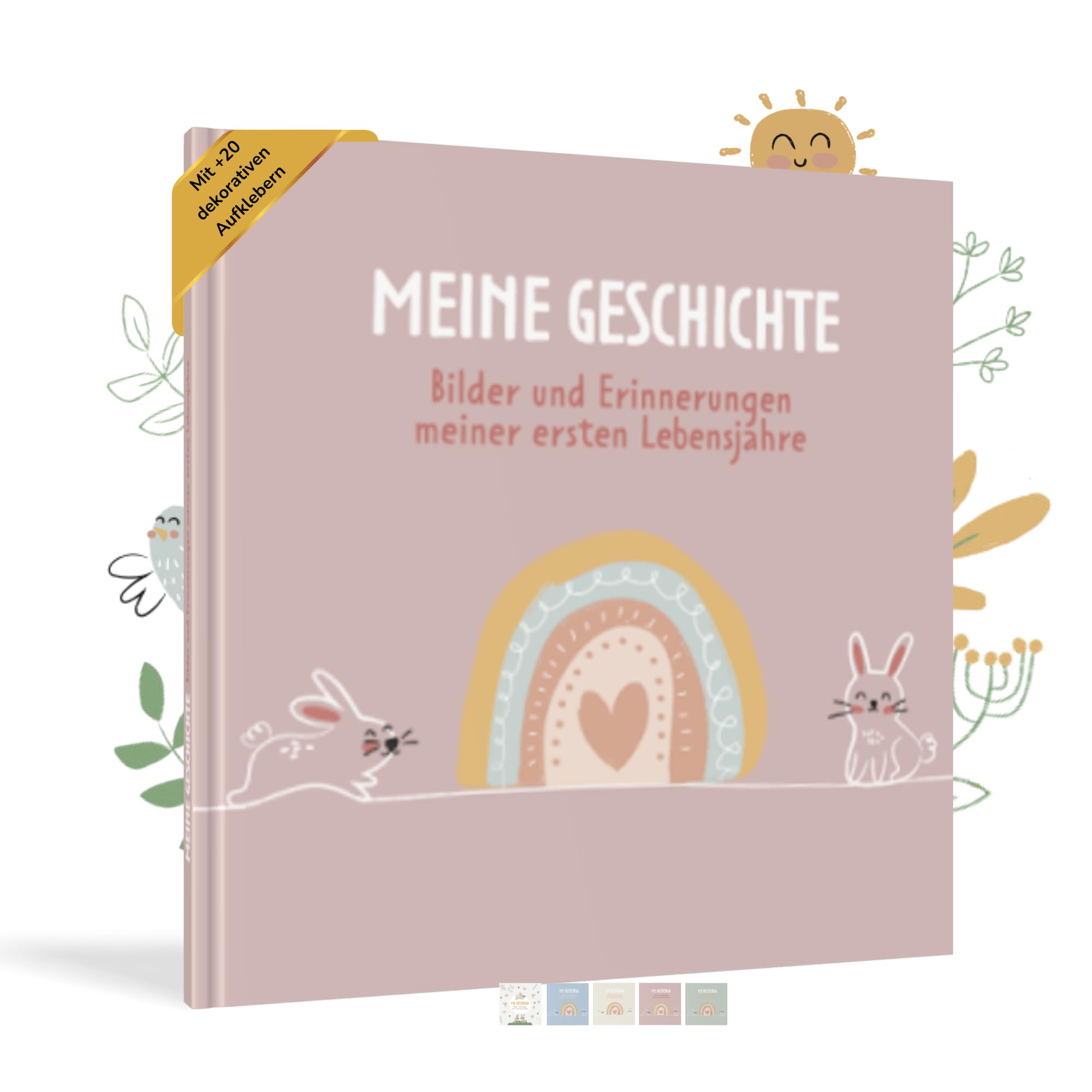 HUBORNS – Libro de recuerdos del bebé desde el nacimiento hasta los 5 años, álbum de fotos y diario para anotar momentos especiales, regalo ideal para padres primerizos y baby shower — view 8