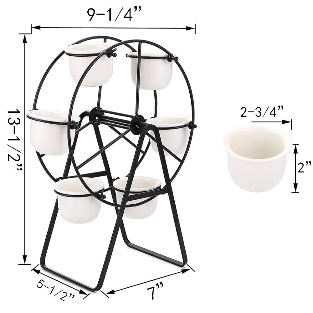 JuxYes Ferris Wheel Plant Stand with 6 Flower Pot