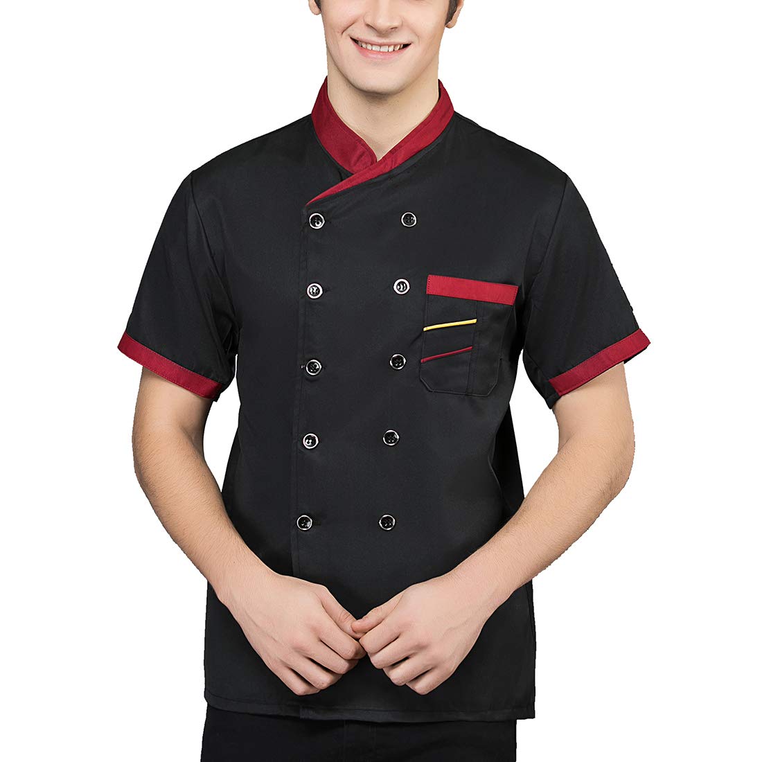 Chef Short Sleeve Unisex Classic Double-Breasted Coat Jacket